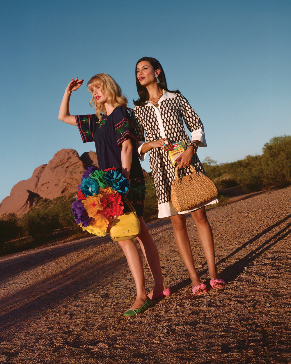 Picnic Mini Dress - Palm Tree Navy Dresses Frances Valentine