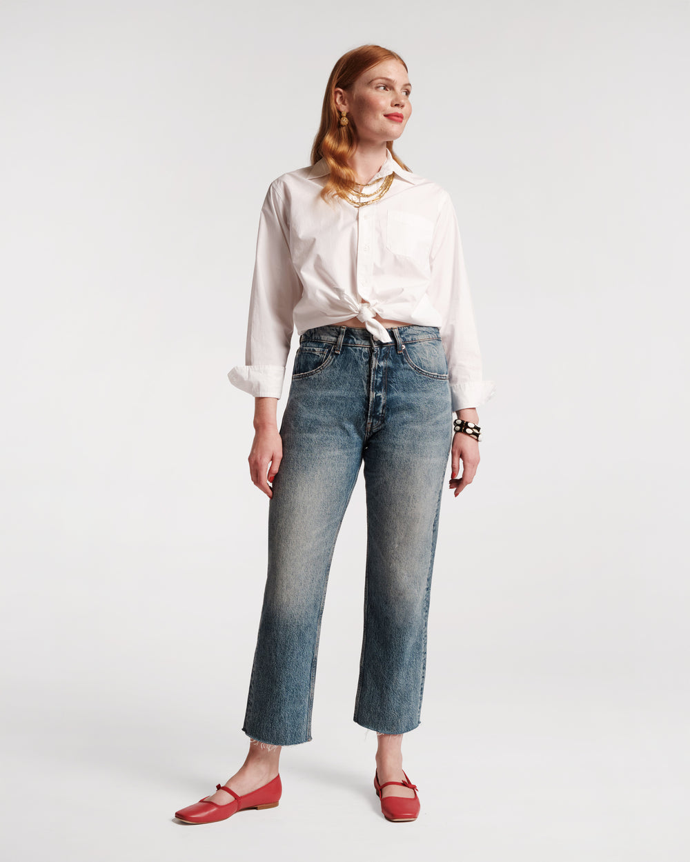 Andy Jean - Washed Denim Pants Frances Valentine