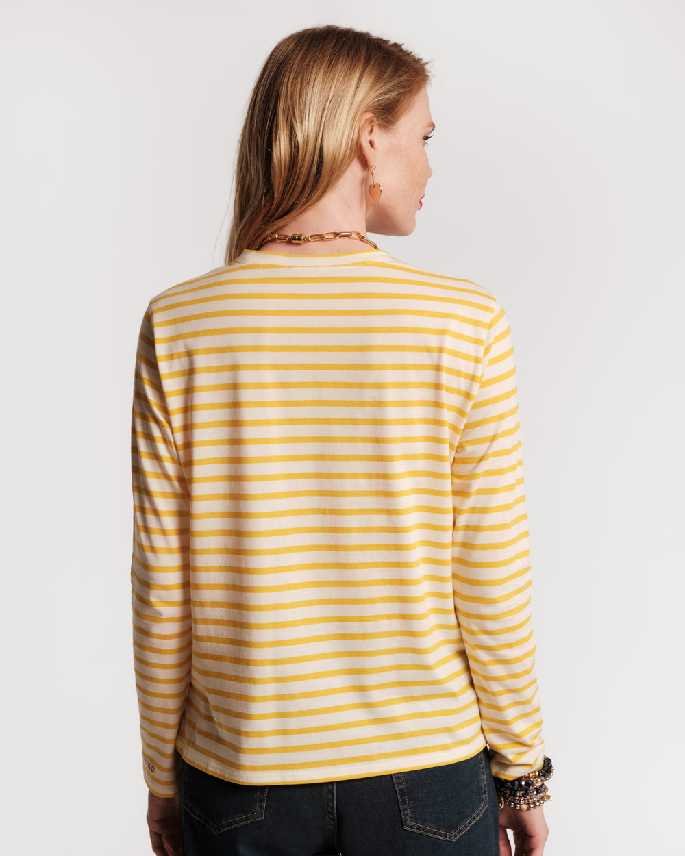 Long Sleeve Stripe T Shirt - Egg Yolk Tops Frances Valentine