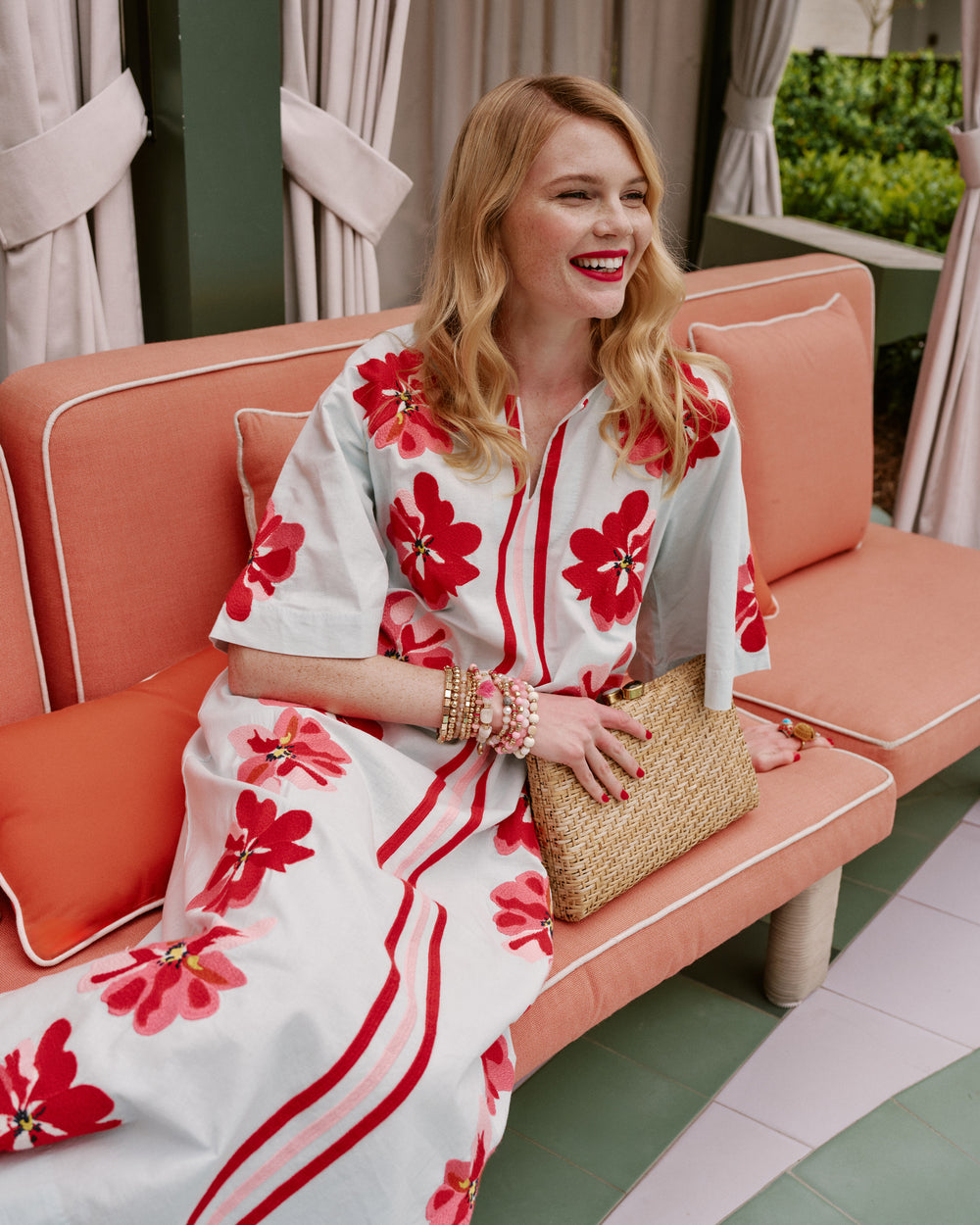 Embroidered Charming Caftan - Georgia Dresses Frances Valentine