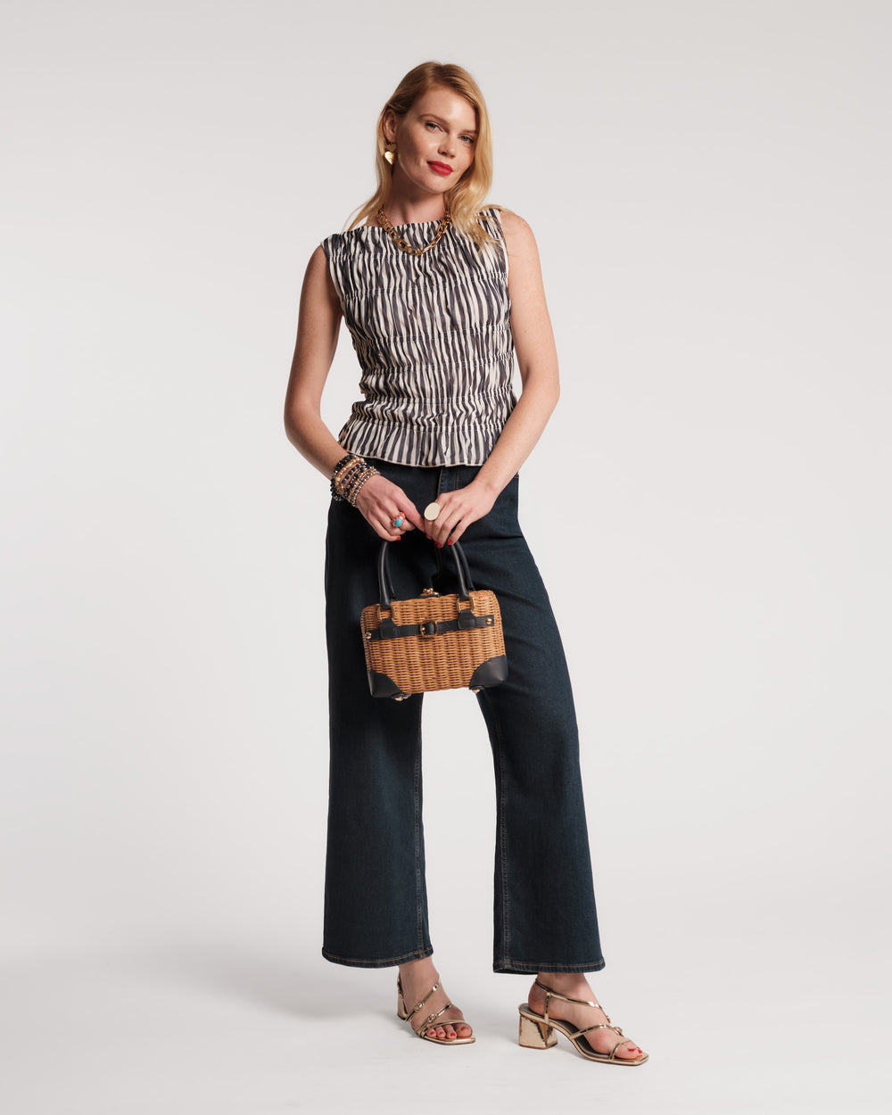 Jane Top - Navy/White Tops Frances Valentine