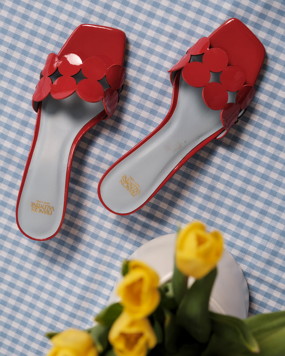 Sandy Mini Circle Slide - Red Sandals Frances Valentine