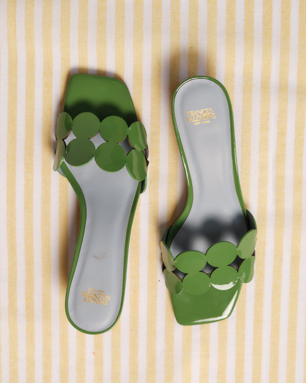 Sandy Mini Circle Slide - Green Sandals Frances Valentine