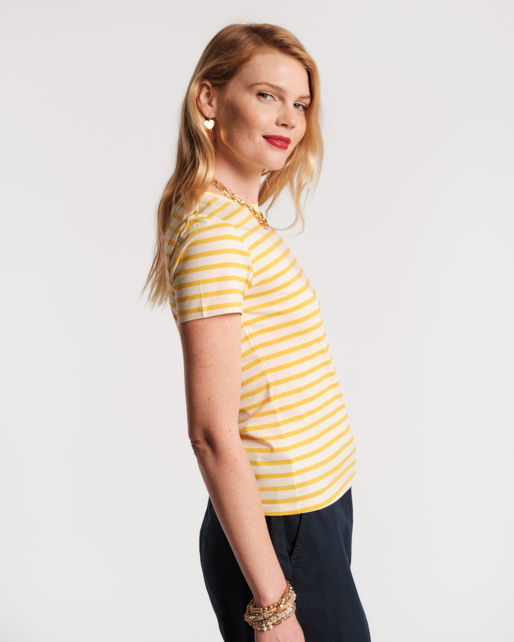 Super Striped Baby Tee - Egg Yolk Shirt Frances Valentine