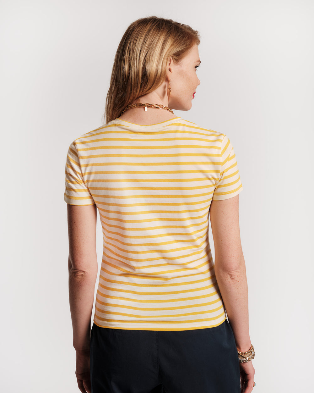 Super Striped Baby Tee - Egg Yolk Shirt Frances Valentine