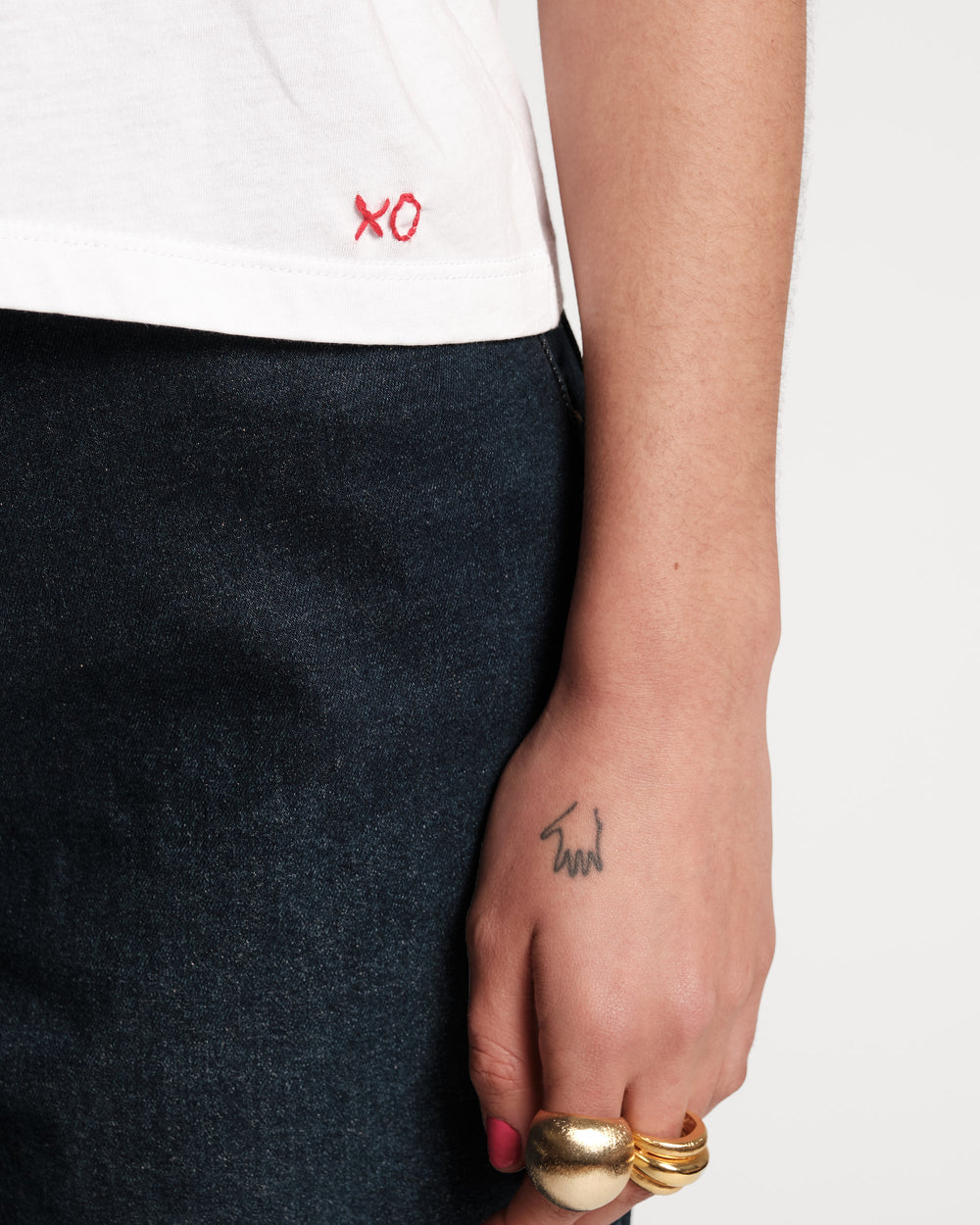 Super Pima Crewneck Tee Shirt - White Tops Frances Valentine