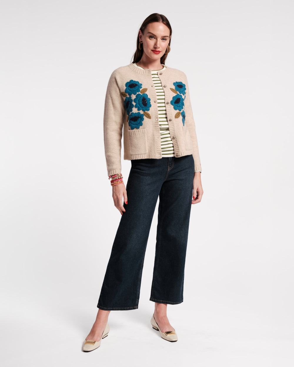 Bouquet Flower Cardigan - Blue Sweater Frances Valentine