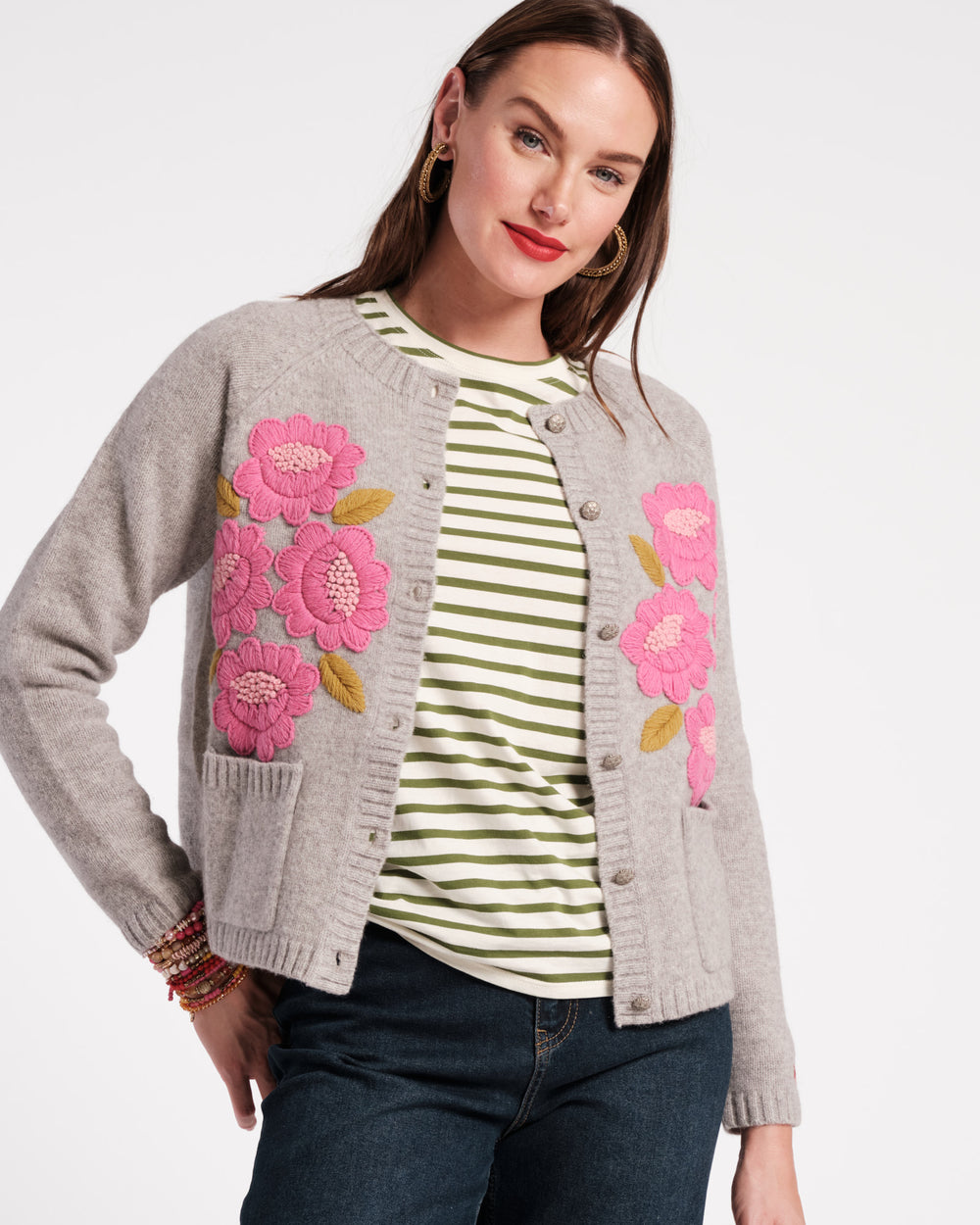 Bouquet Flower Cardigan - Pink Sweater Frances Valentine