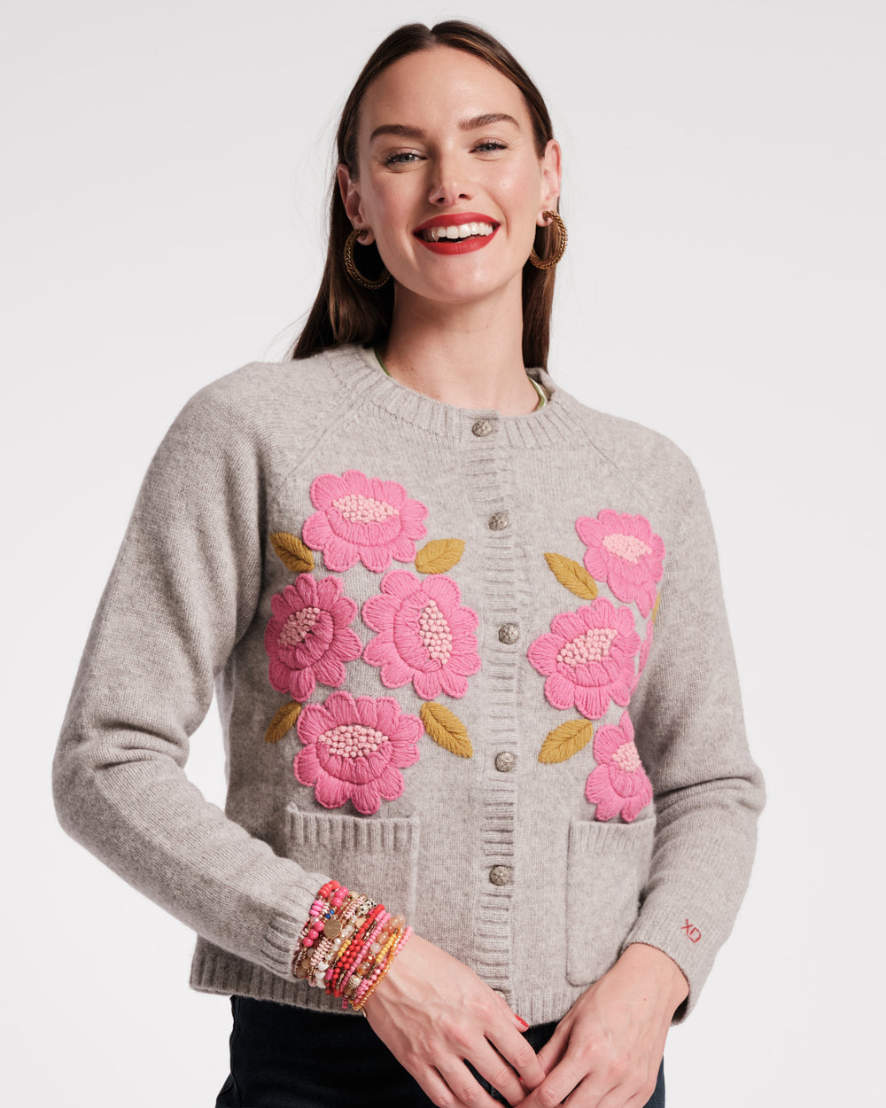 Bouquet Flower Cardigan - Pink Sweater Frances Valentine