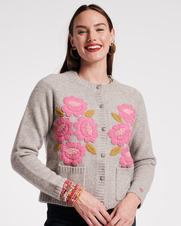 Bouquet Flower Cardigan - Pink Sweater Frances Valentine