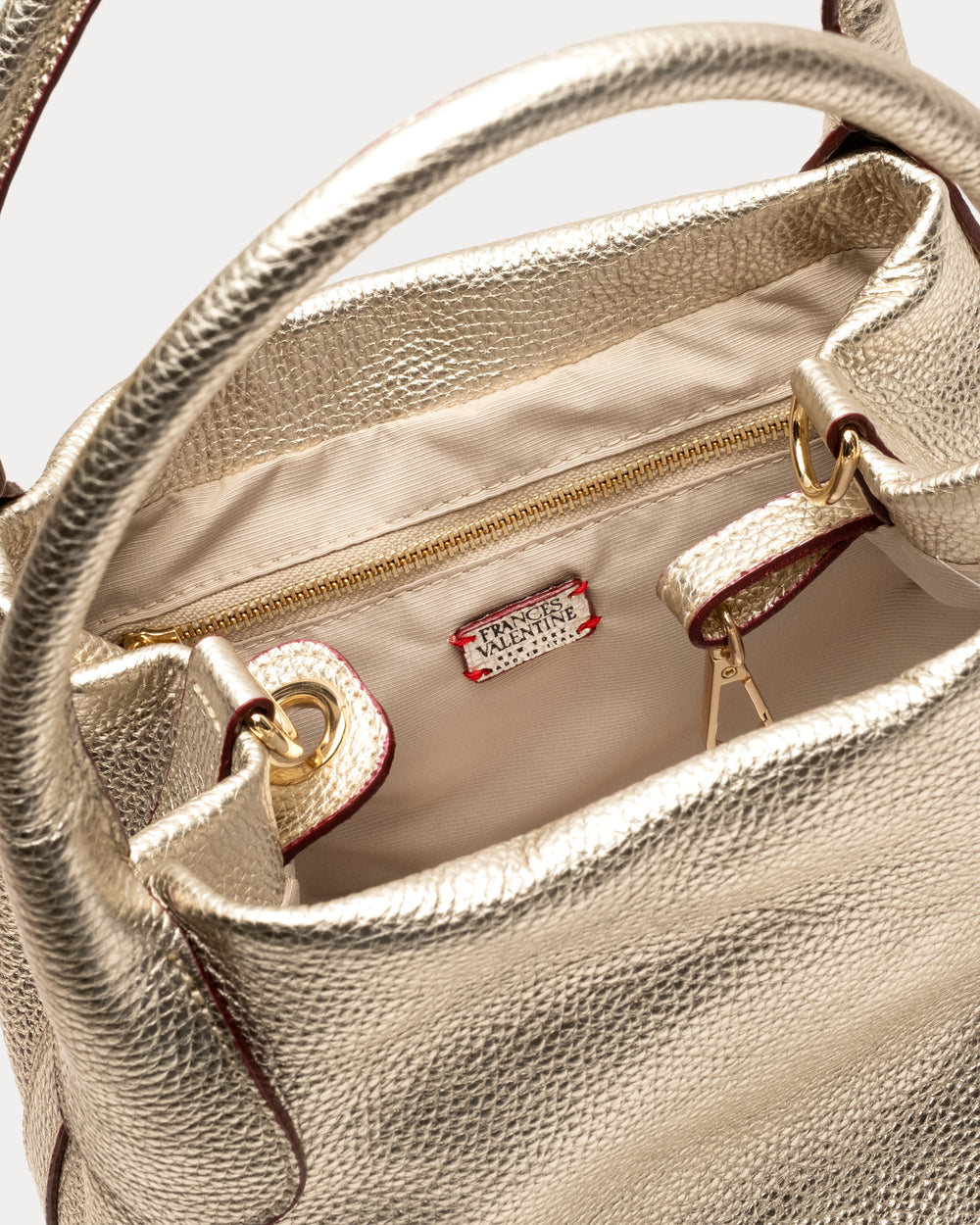 Sweet Pea Mini - Tumbled Leather Platino Frances Valentine
