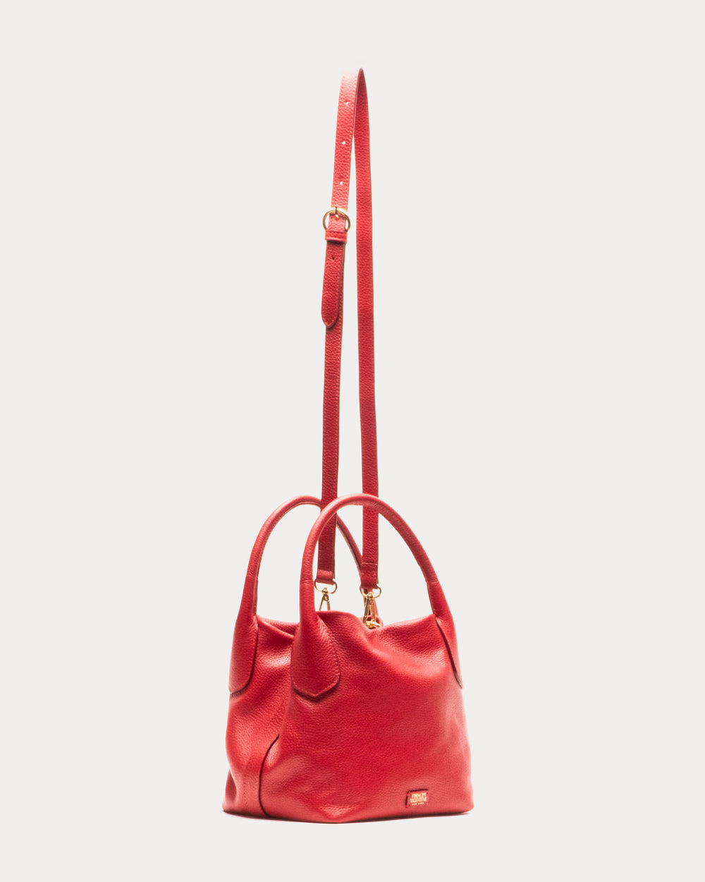 Mini Sweet Pea - Tumbled Leather Red Small Tote Frances Valentine