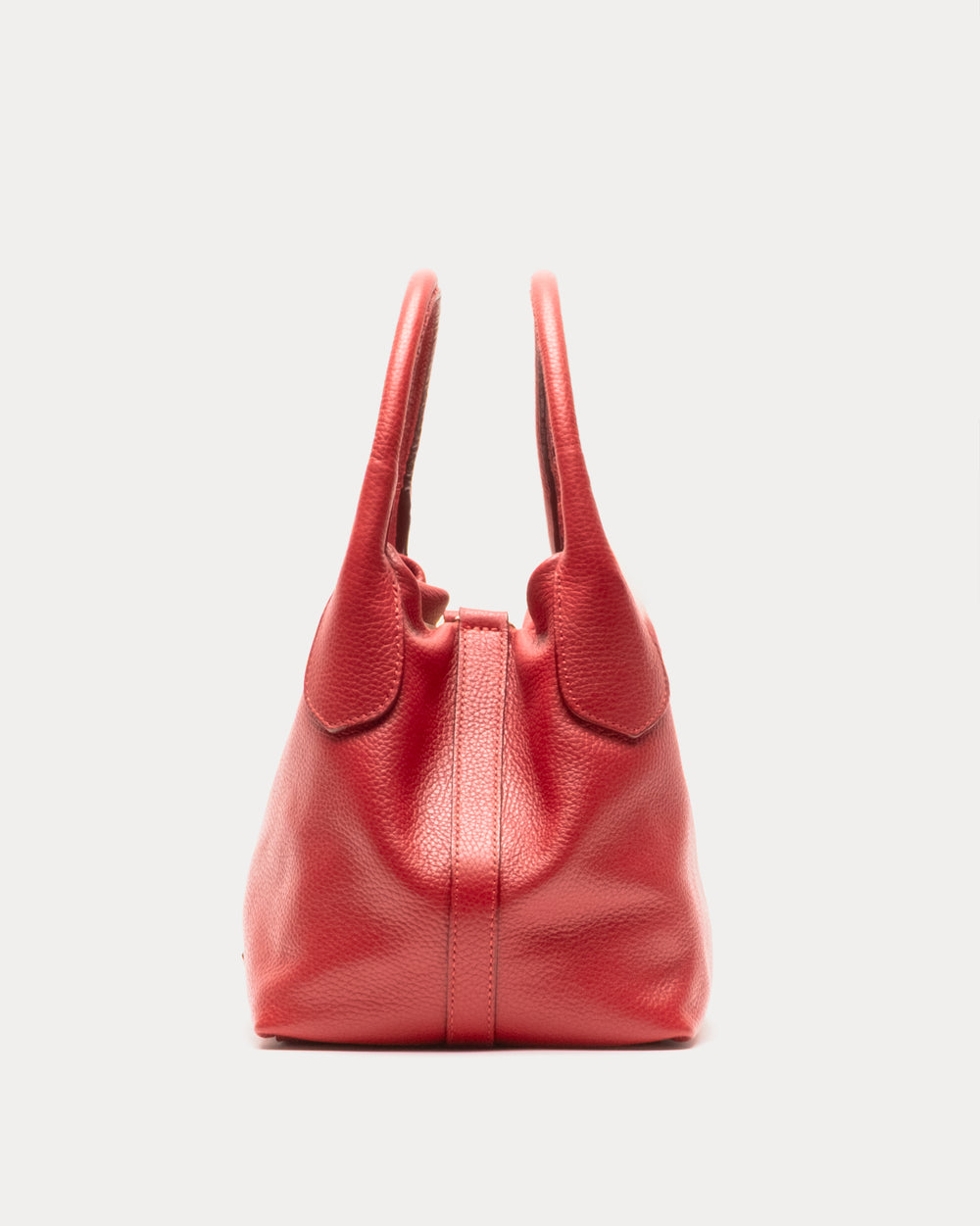 Mini Sweet Pea - Tumbled Leather Red Small Tote Frances Valentine