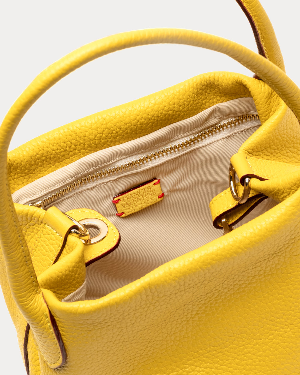 Teeny Sweet Pea - Tumbled Leather Canary Handbag Frances Valentine
