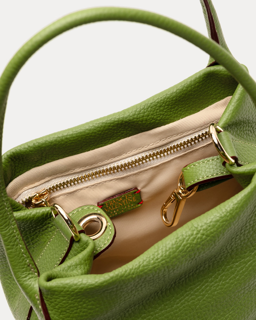 Teeny Sweet Pea - Tumbled Leather Fern Handbag Frances Valentine