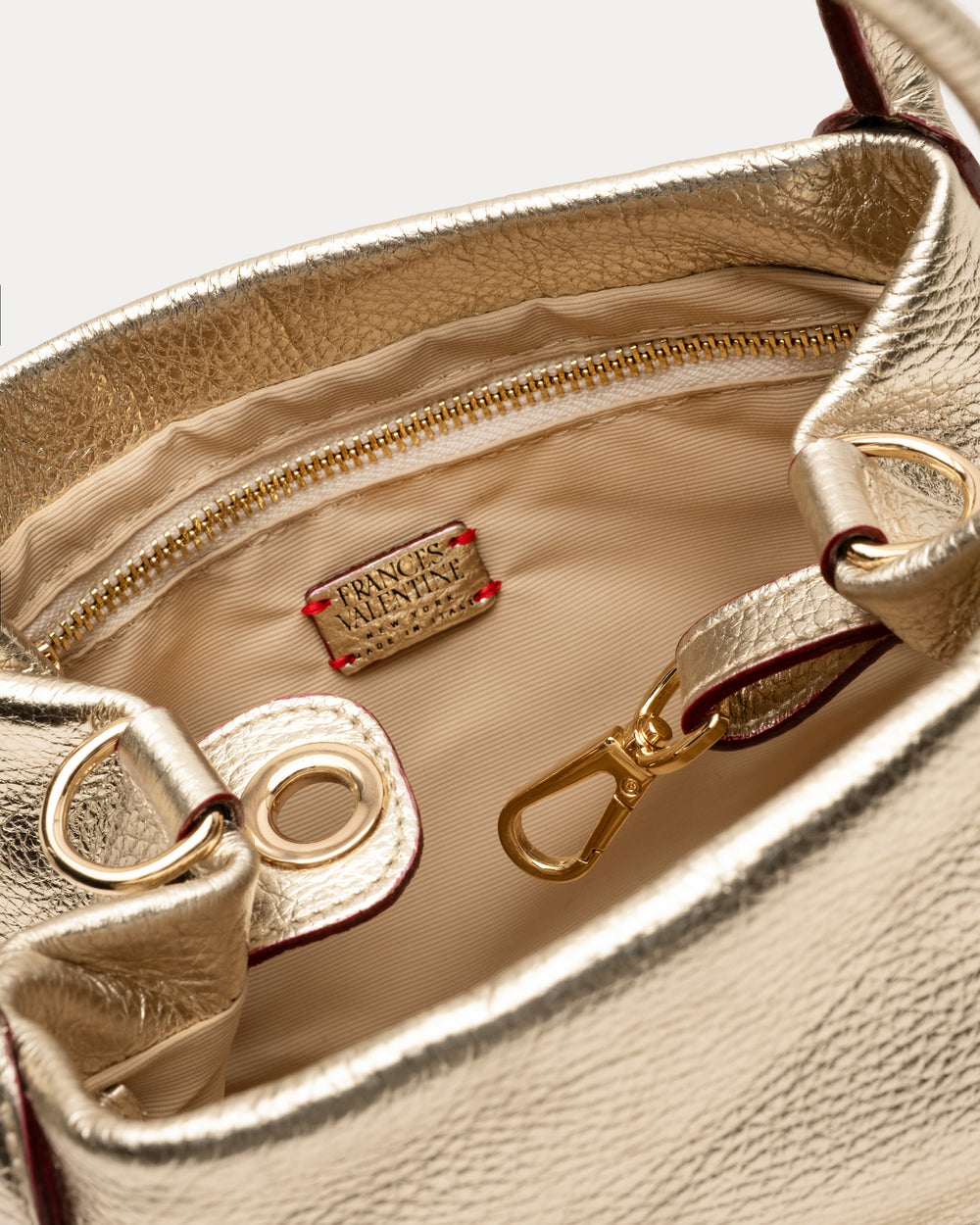 Teeny Sweet Pea - Tumbled Leather Platino Handbag Frances Valentine