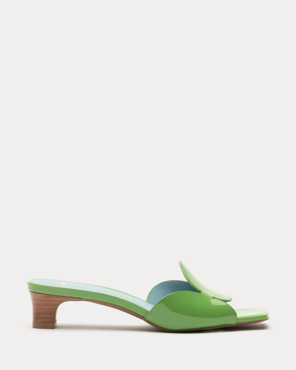 Sandy Circle - Slide Patent Green Heels Frances Valentine