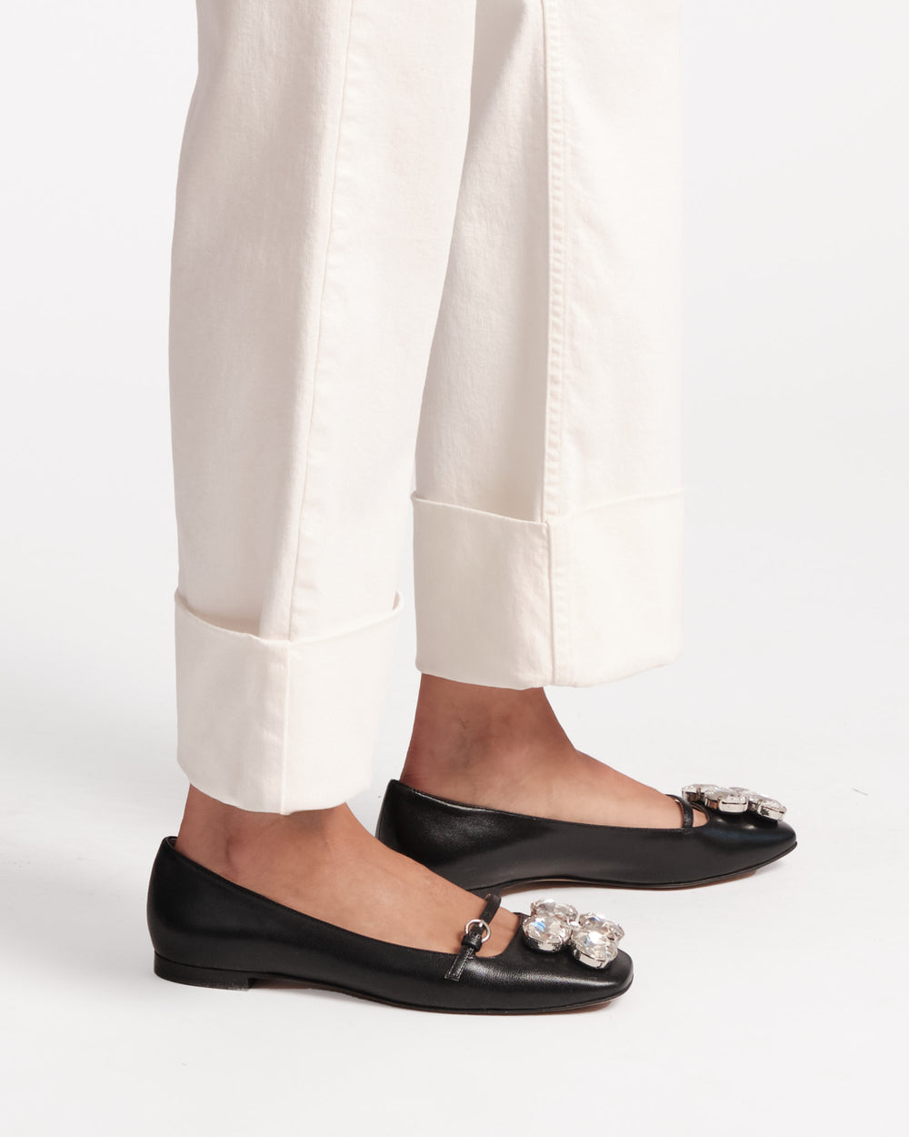 Smarty Cuffed Jeans - White Pants Frances Valentine