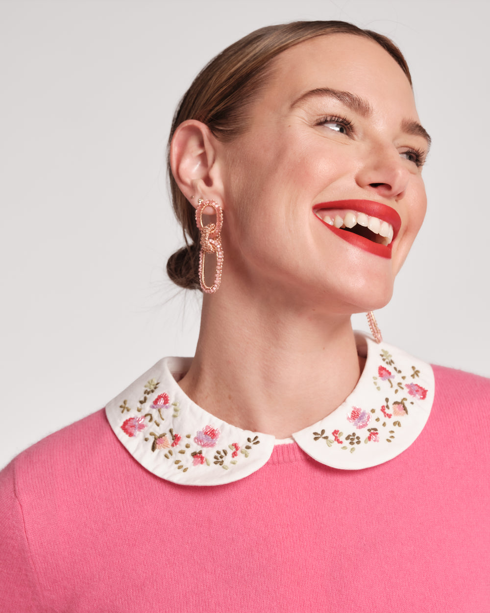 Louise Floral Collar Top - Embroidered Tops Frances Valentine