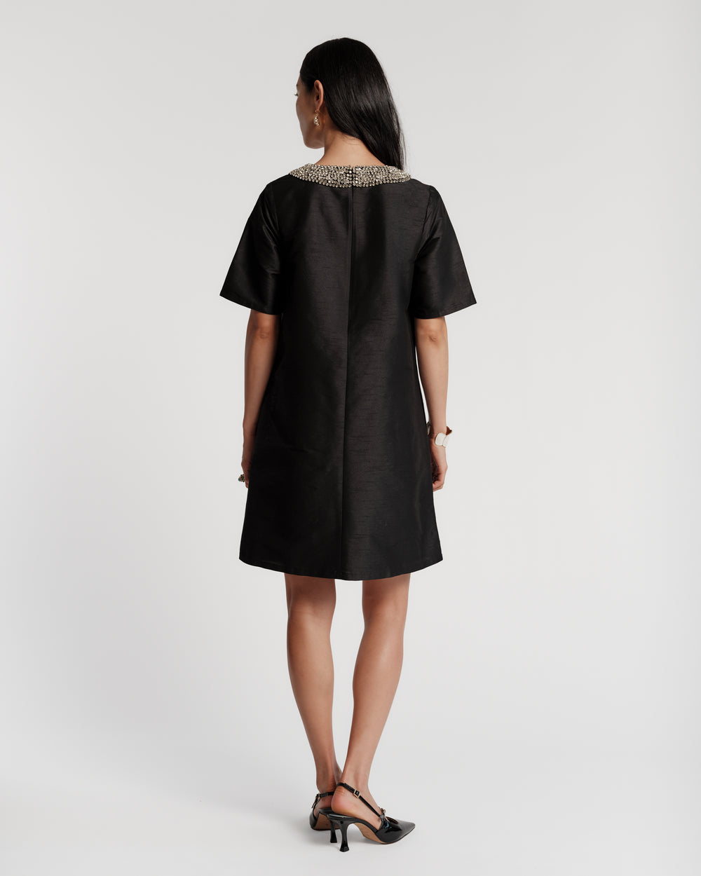 Tabby Shift Dress - Black Dresses Frances Valentine