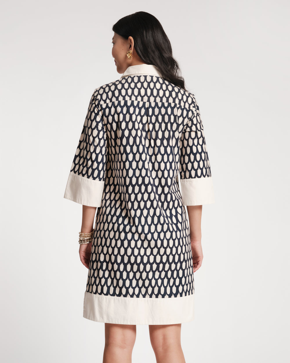Tracey Mini Dress - Loop Print Navy Dresses Frances Valentine