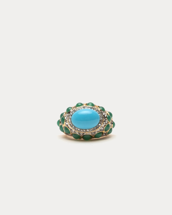 Turquoise Cabochons Ring - Green Ring Kenneth Jay Lane