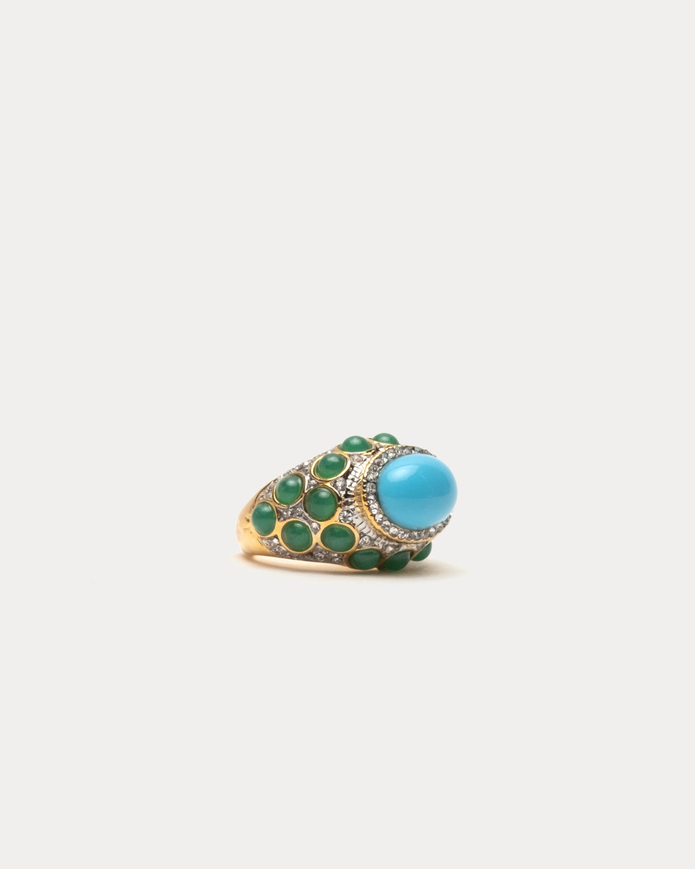 Turquoise Cabochons Ring - Green Ring Kenneth Jay Lane