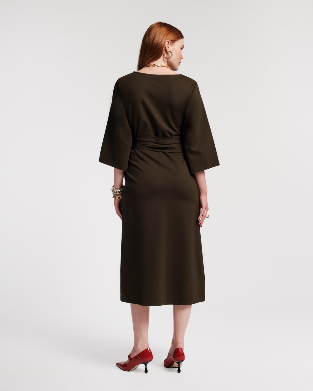 Whitney Wrap Dress - Olive Dresses Frances Valentine