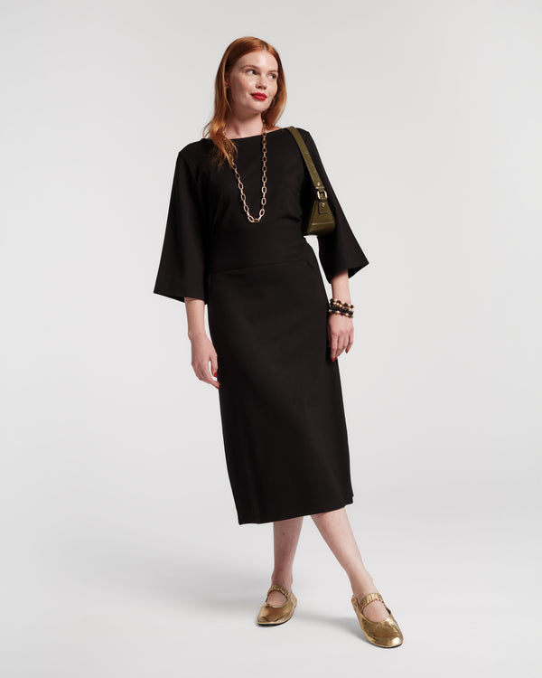 Whitney Wrap Dress - Black Dresses Frances Valentine