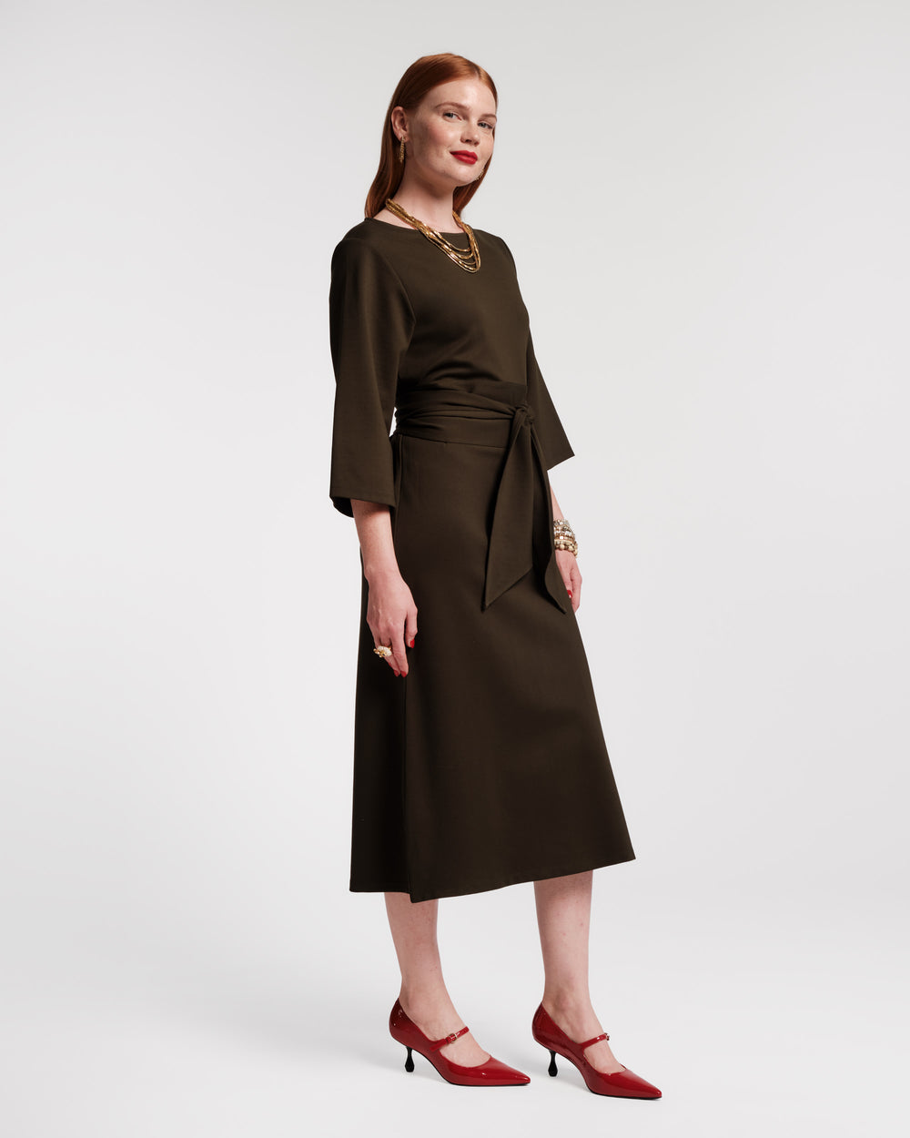 Whitney Wrap Dress - Olive Dresses Frances Valentine