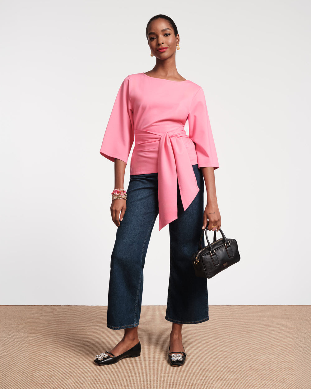 Whitney Wrap Top - Pink Tops Frances Valentine