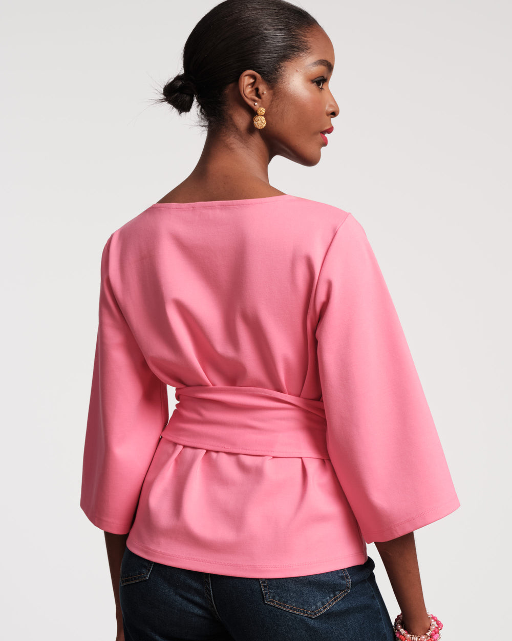 Whitney Wrap Top - Pink Tops Frances Valentine