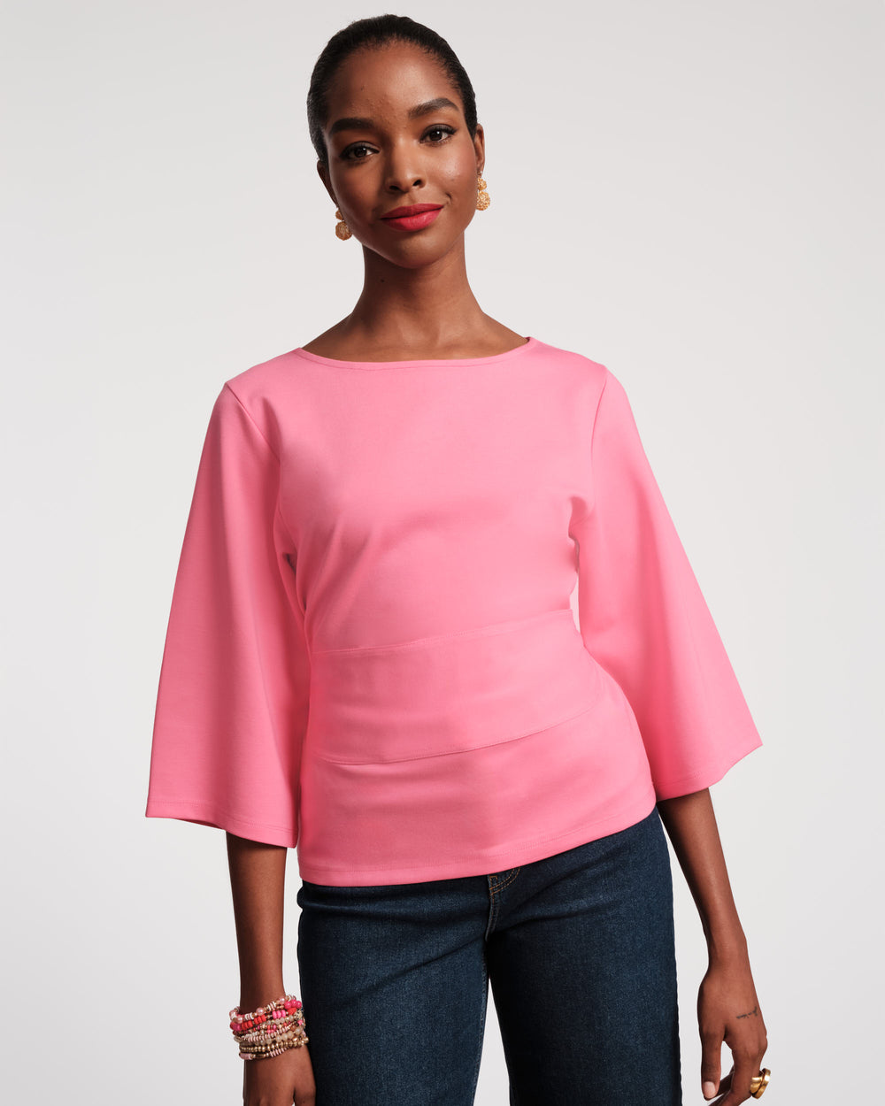 Whitney Wrap Top - Pink Tops Frances Valentine