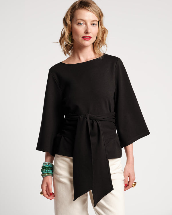 Whitney Wrap Top - Black Tops Frances Valentine