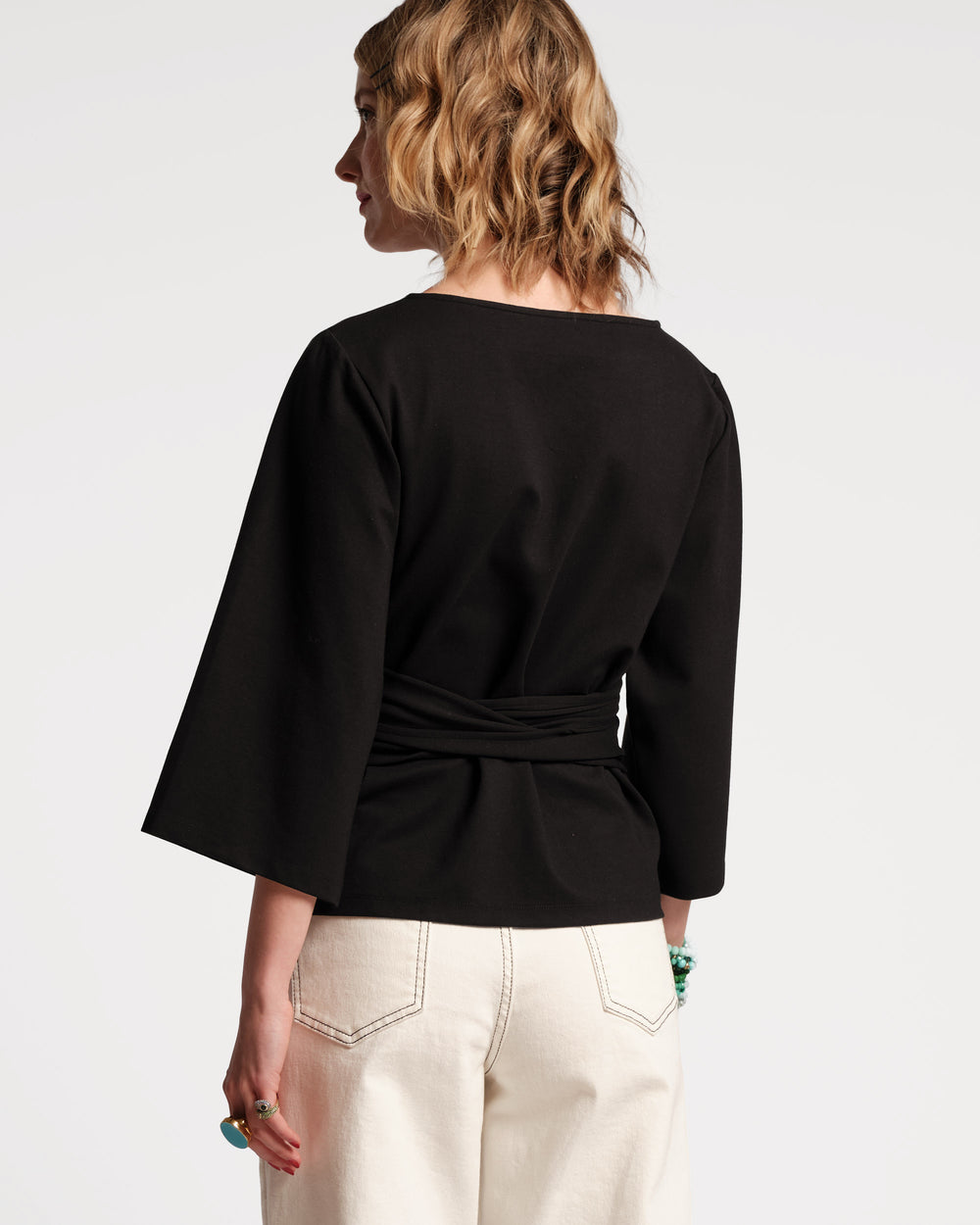 Whitney Wrap Top - Black Tops Frances Valentine