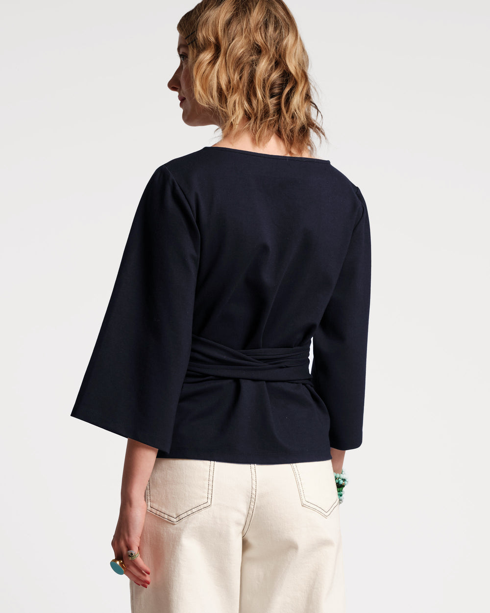 Whitney Wrap Top - Navy Tops Frances Valentine