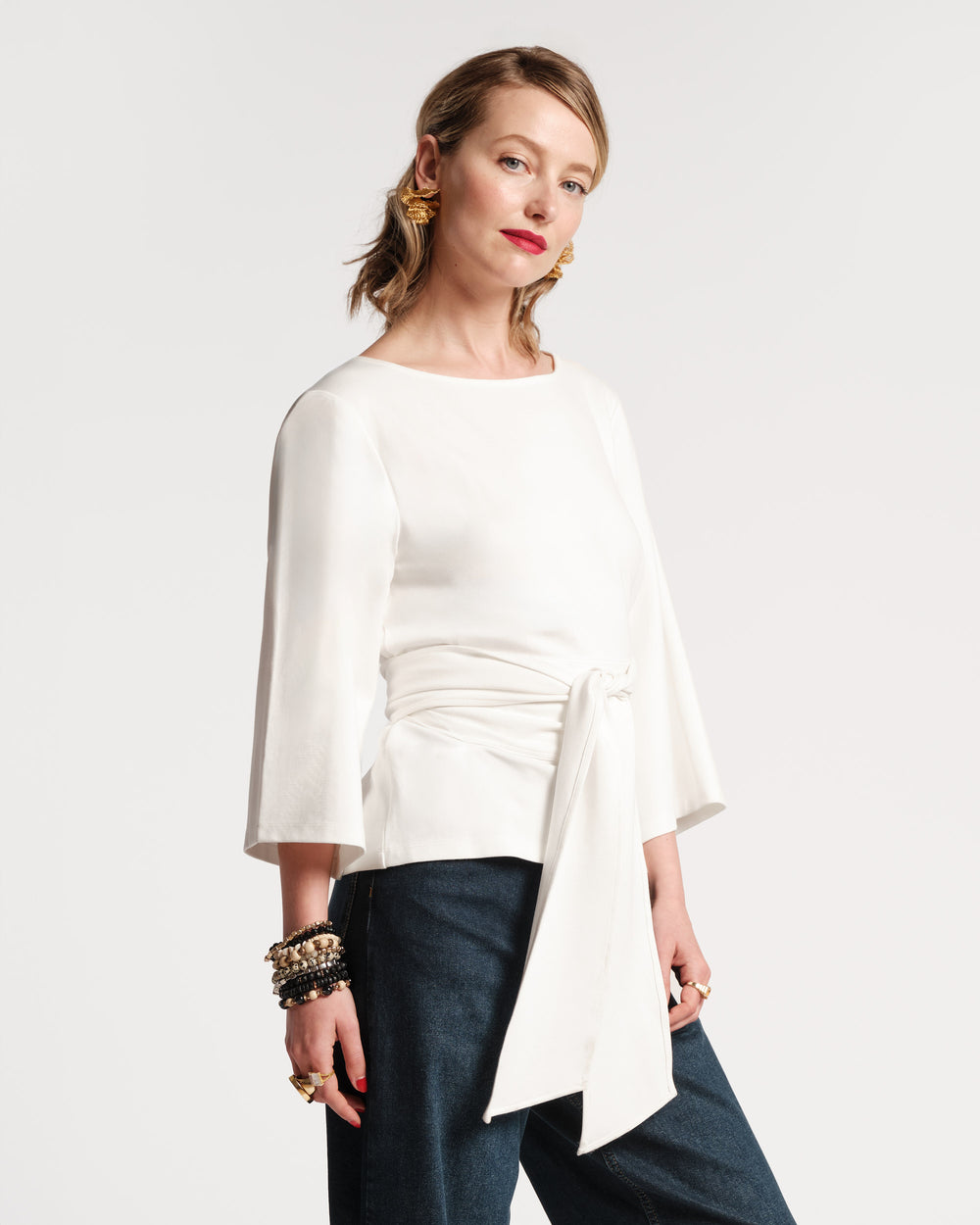 Whitney Wrap Top - Oyster Tops Frances Valentine