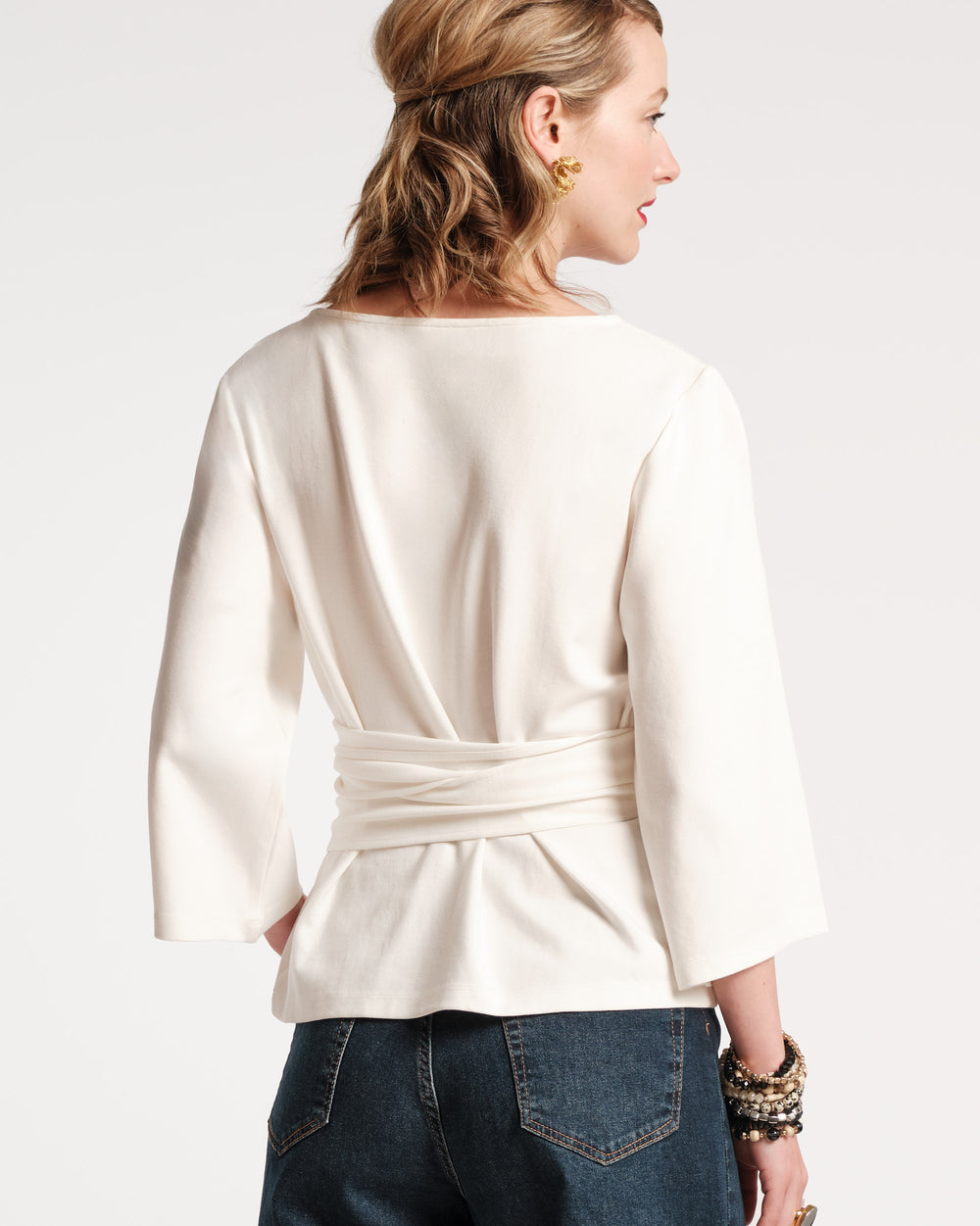 Whitney Wrap Top - Oyster Tops Frances Valentine
