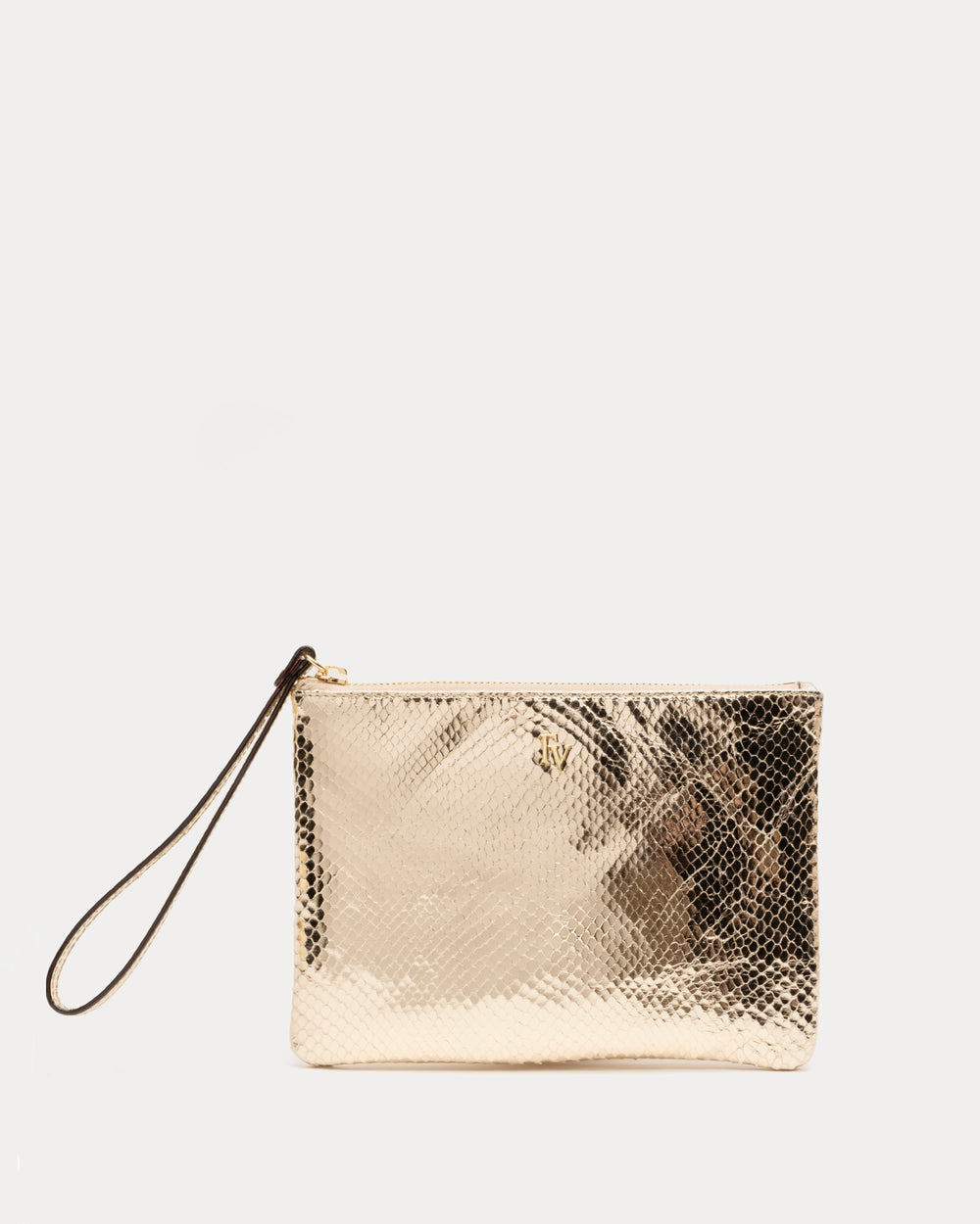 Metallic Snake Leather Wristlet - Gold Wallet Frances Valentine