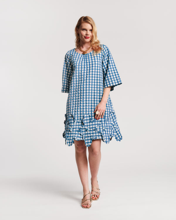 Zennia Mini Gingham Dress - Blue Dresses Frances Valentine