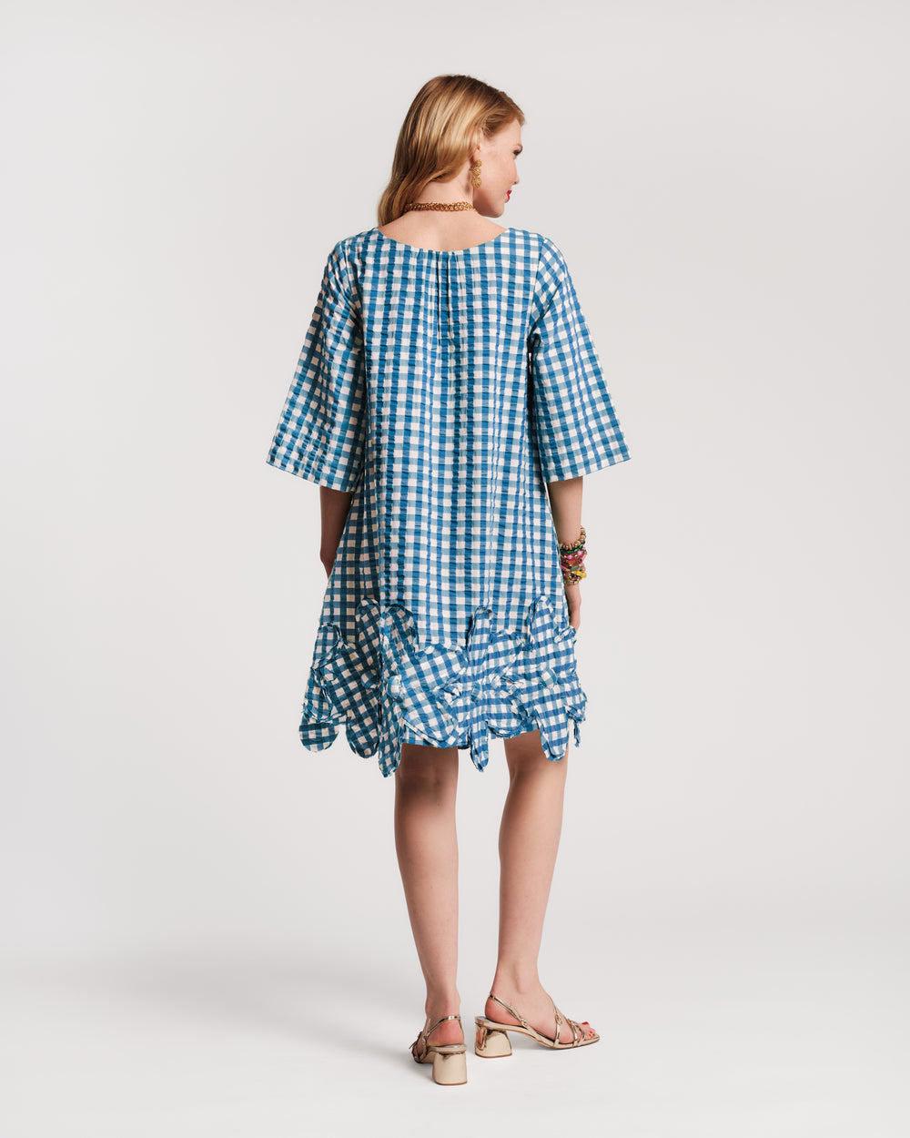 Zennia Mini Gingham Dress - Blue Dresses Frances Valentine