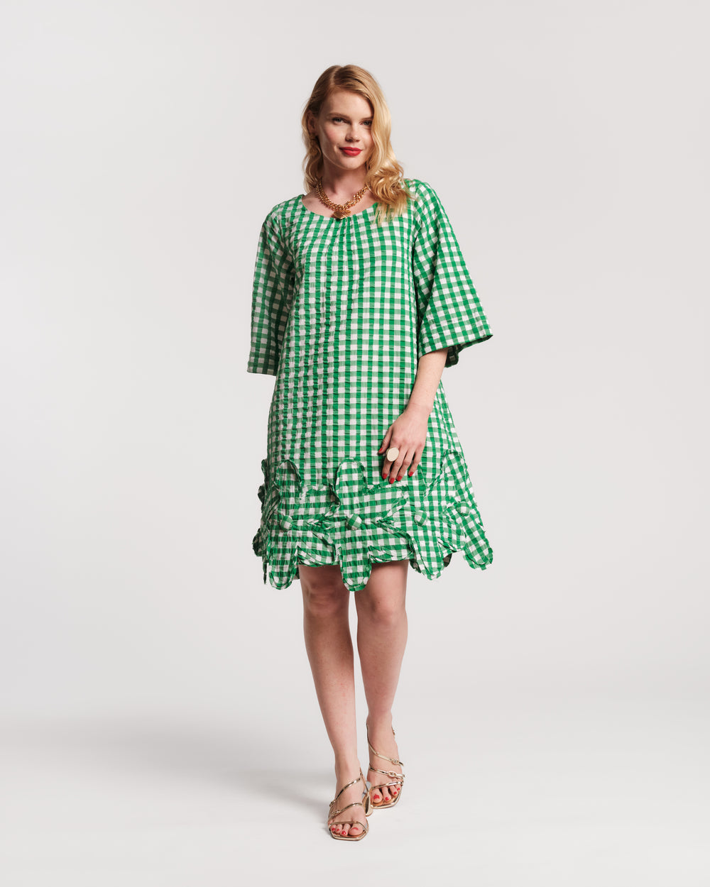 Zennia Mini Gingham Dress - Green Dresses Frances Valentine
