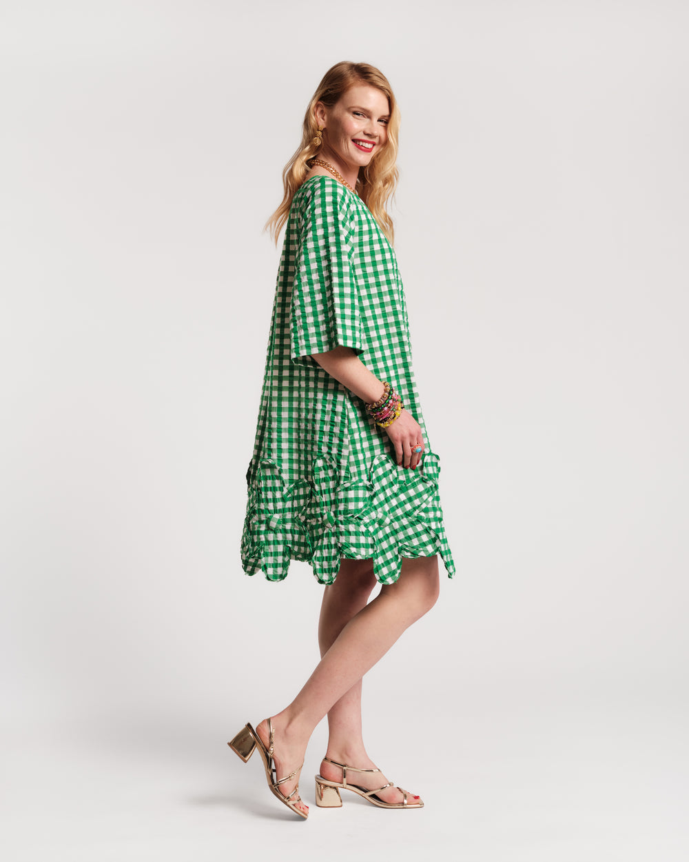 Zennia Mini Gingham Dress - Green Dresses Frances Valentine