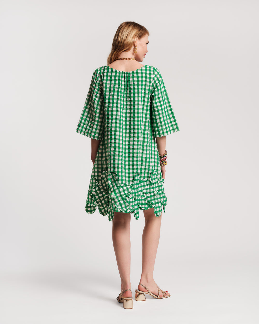 Zennia Mini Gingham Dress - Green Dresses Frances Valentine