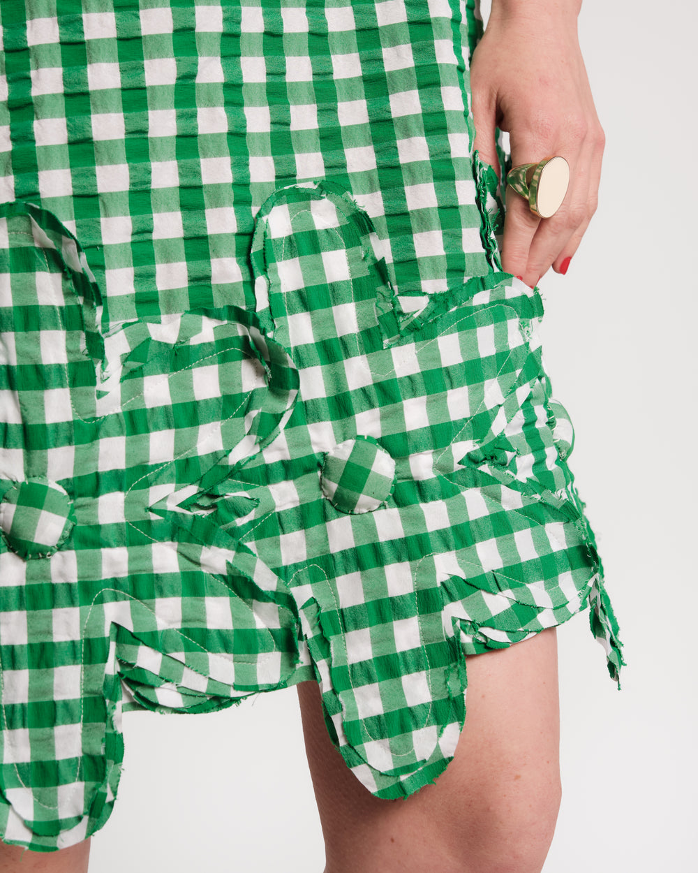 Zennia Mini Gingham Dress - Green Dresses Frances Valentine