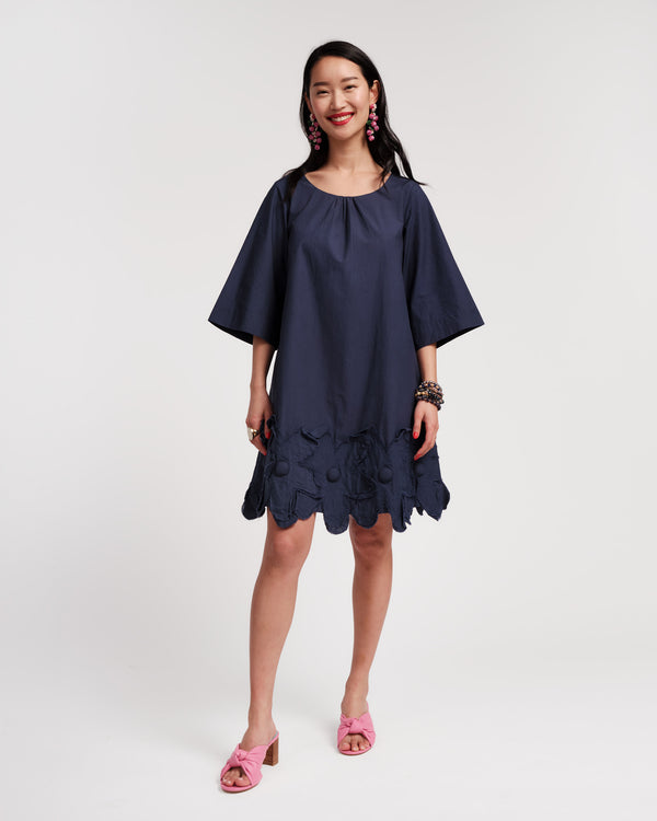 Zennia Flower Dress - Navy Dresses Frances Valentine