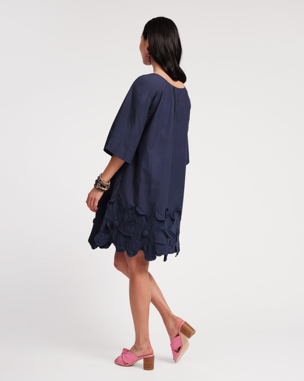 Zennia Flower Dress - Navy Dresses Frances Valentine