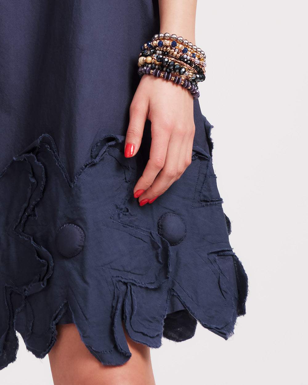 Zennia Flower Dress - Navy Dresses Frances Valentine