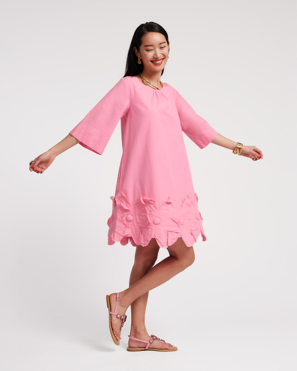 Zennia Flower Dress - Pink Dresses Frances Valentine