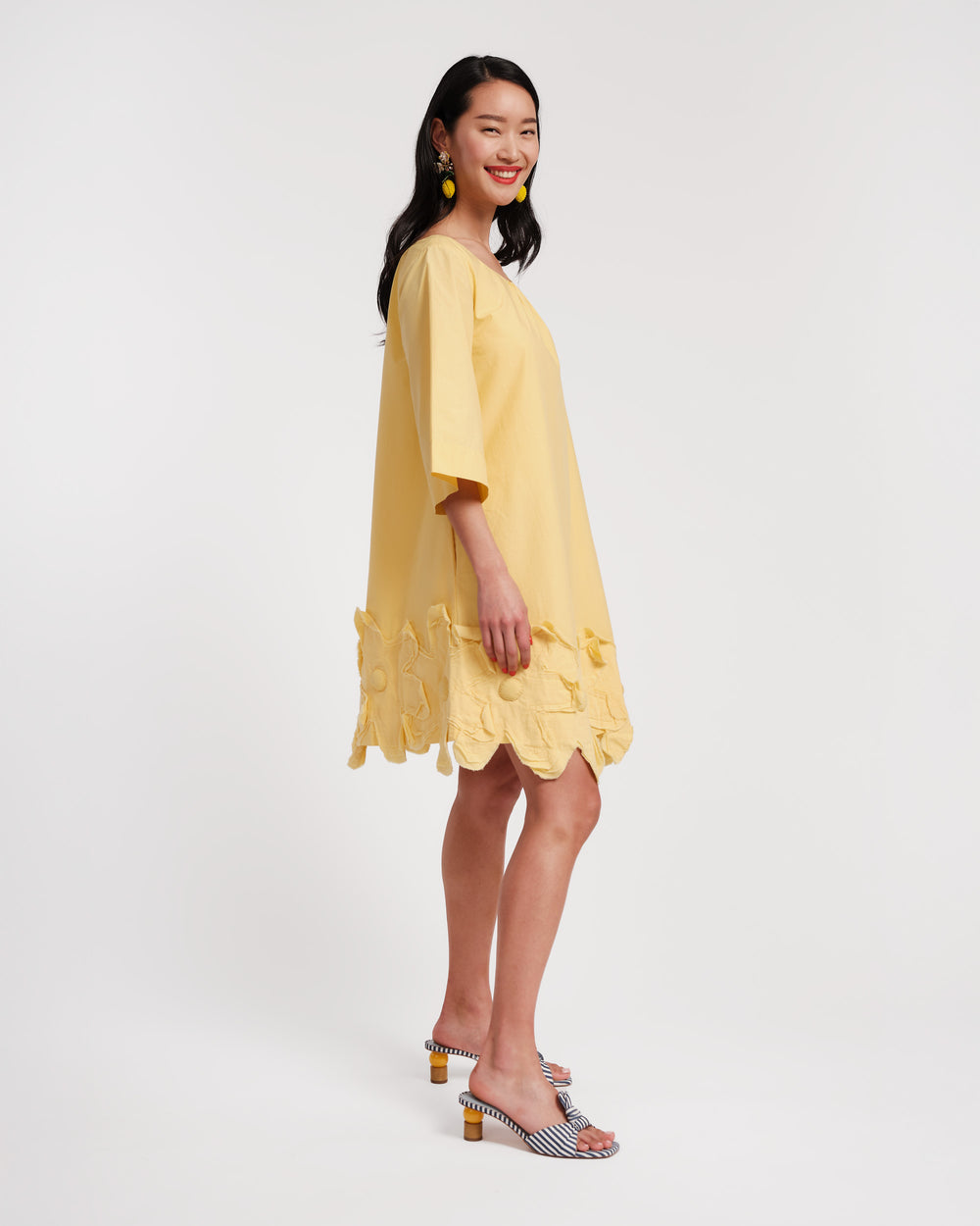 Zennia Flower Dress - Yellow Dresses Frances Valentine
